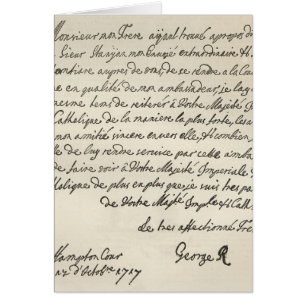 Brev från George mig till Charles VI Hälsningskort
