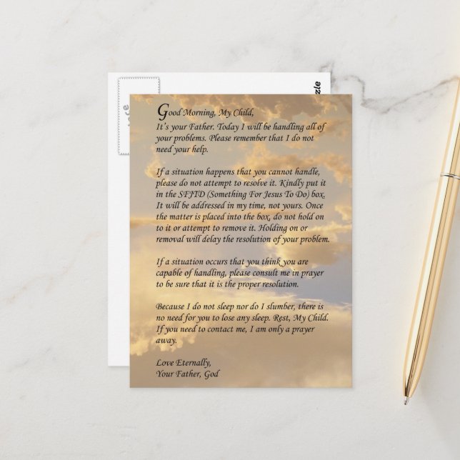 Brev från Gud Vykort (Fram/Back In Situ)