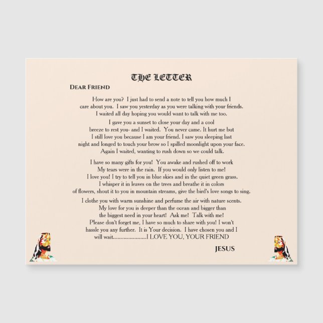 BREV FRÅN JESUS magnet (Framsida)