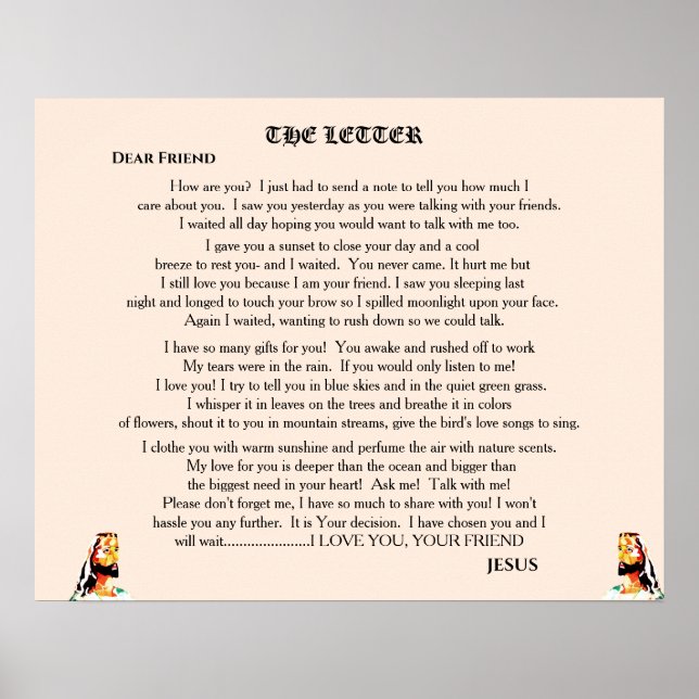 BREV FRÅN JESUS POSTER (Framsidan)