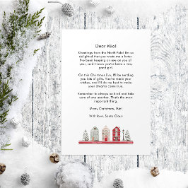 Brev från julhus i Santa till baby Julkort