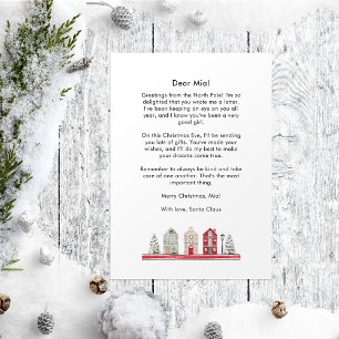 Brev från julhus i Santa till baby Julkort