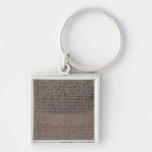 Brev från Leopold Mozart Fyrkantig Silverfärgad Nyckelring