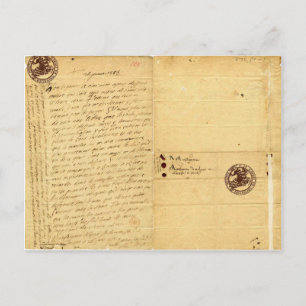 Brev från Michel de Montaigne 1585 Vykort