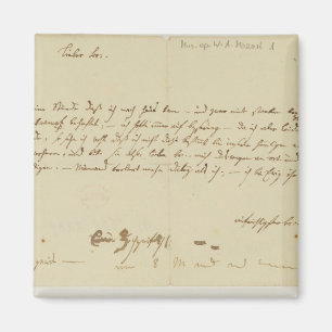 Brev från Mozart till en freemason, Januari 1786 Magnet