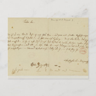 Brev från Mozart till en freemason, januari 1786 Vykort