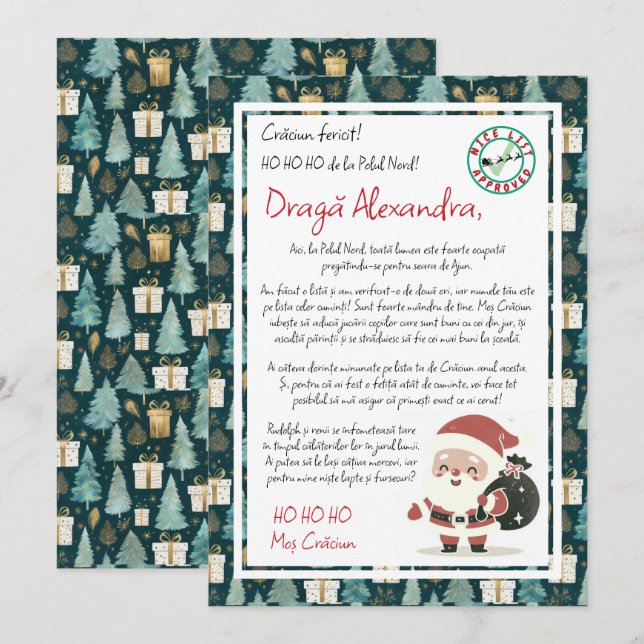 Brev från Nordpolen Inbjudan (Fram/baksida)