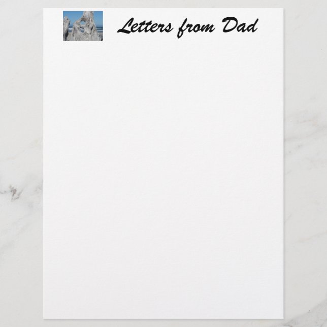 Brev från pappa papper brevpapper Driftwood Ocean (Framsida)