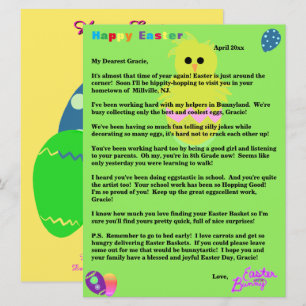 Brev från påskharen Rosa Chick Ägg Julkort