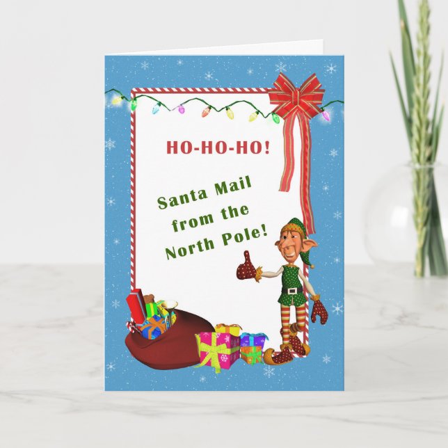 Brev från Santa - älva- och presenterkortmall Helgkort (Framsida)