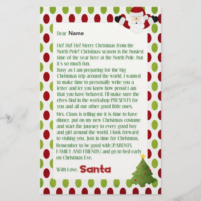 Brev från Santa Brevpapper (Framsida)