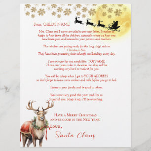Brev från Santa Reindeer Julgran