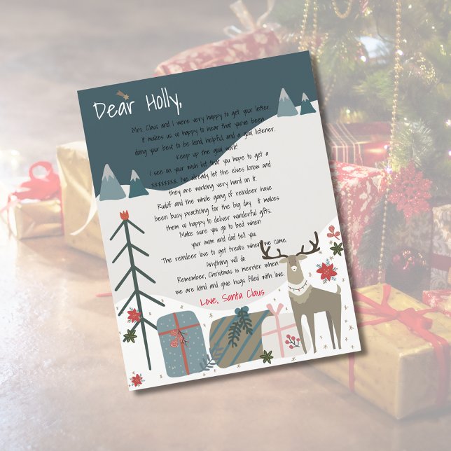 Brev från Santa Scandi Reindeer God jul (Letter From Santa Scandi Reindeer Merry Christmas)