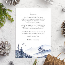 Brev från Santa till baby blue julvinter Julkort