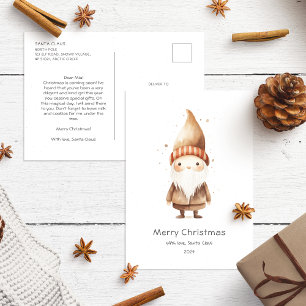Brev från Santa till baby Cute Beige Boho Vykort
