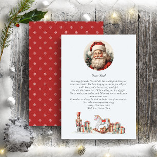 Brev från Santa till baby Cute Red Grönt Julkort