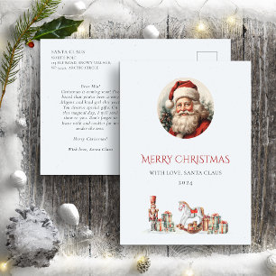 Brev från Santa till baby Cute Red Grönt Vykort