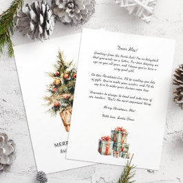 Brev från Santa till baby Julgran Julkort