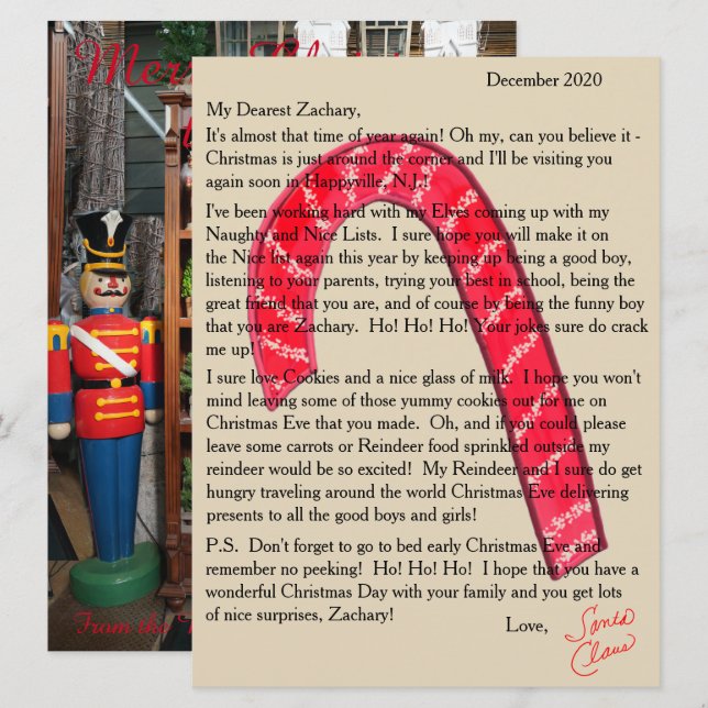 Brev från Tomte Julgodis Nötknäppare Julkort (Fram/baksida)
