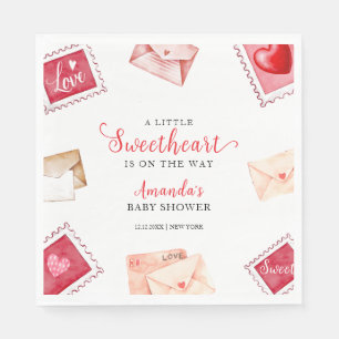 Brev Frimärke, raring Valentine Baby Shower Pappersservett