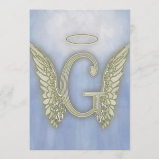 Brev G Angel Monogram Inbjudningar