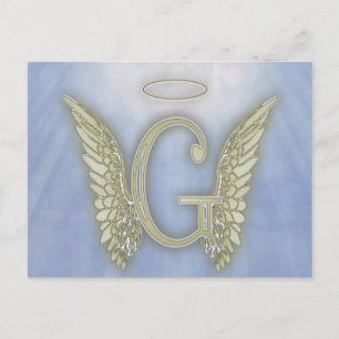 Brev G Angel Monogram Vykort