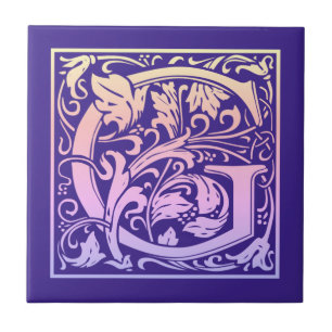 Brev G Färggradient Vintage första Brev Kakelplatta