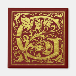 Brev G First Brev Faux Guld Red Magnet