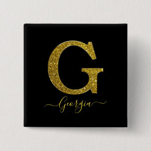 Brev G Glitter Knapp