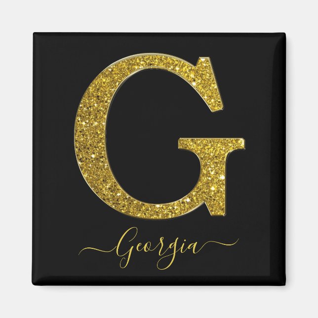 BREV G GULD GLITTER MAGNET (Framsidan)