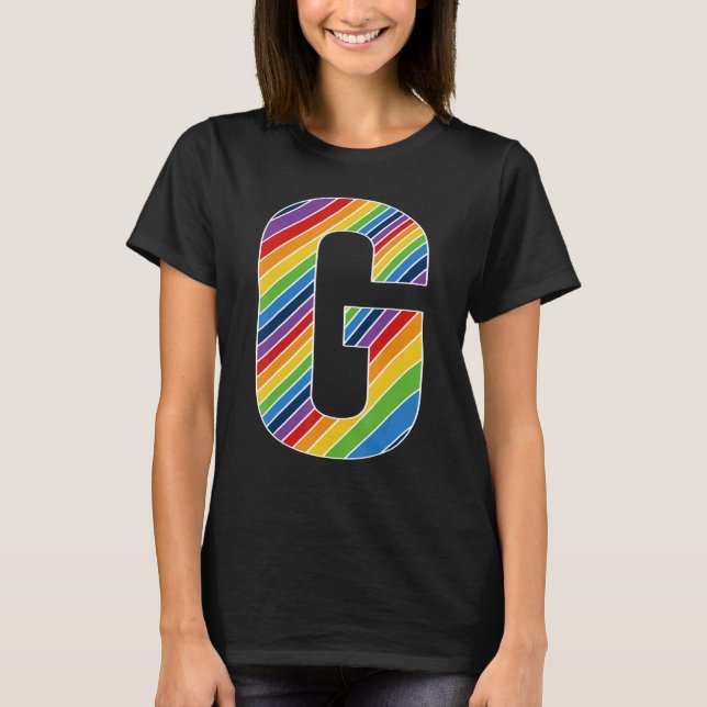Brev G Lesbisk Gay pride Bisexual Trans Brev G T Shirt (Framsida)
