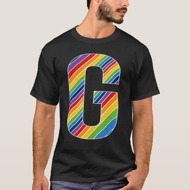 Brev G Lesbisk Gay pride Bisexual Trans Brev G T Shirt (Framsida)