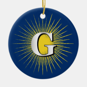 Brev G - masonisk symbol Julgransprydnad Keramik