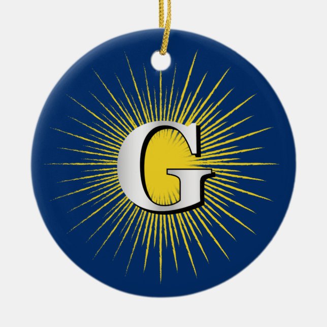 Brev G - masonisk symbol Julgransprydnad Keramik (Framsidan)