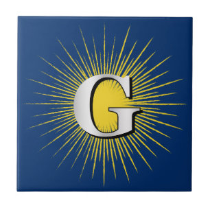 Brev G - masonisk symbol Kakelplatta