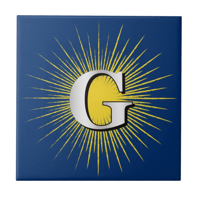 Brev G - masonisk symbol Kakelplatta (Framsidan)