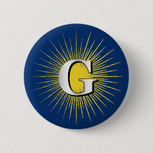 Brev G - masonisk symbol Knapp