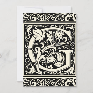 Brev G Medieval Monogram Art nouveau Inbjudningar