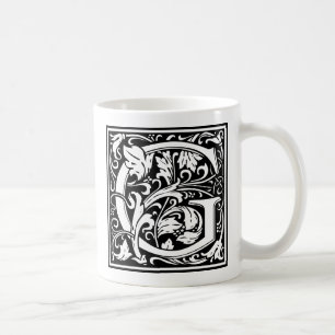 Brev G Medieval Monogram Art nouveau Kaffemugg
