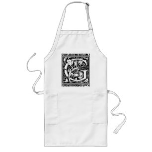 Brev G Medieval Monogram Art nouveau Långt Förkläde