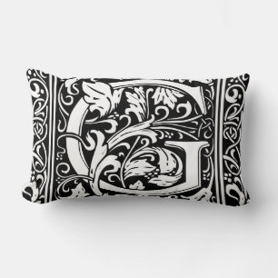 Brev G Medieval Monogram Art nouveau Lumbarkudde