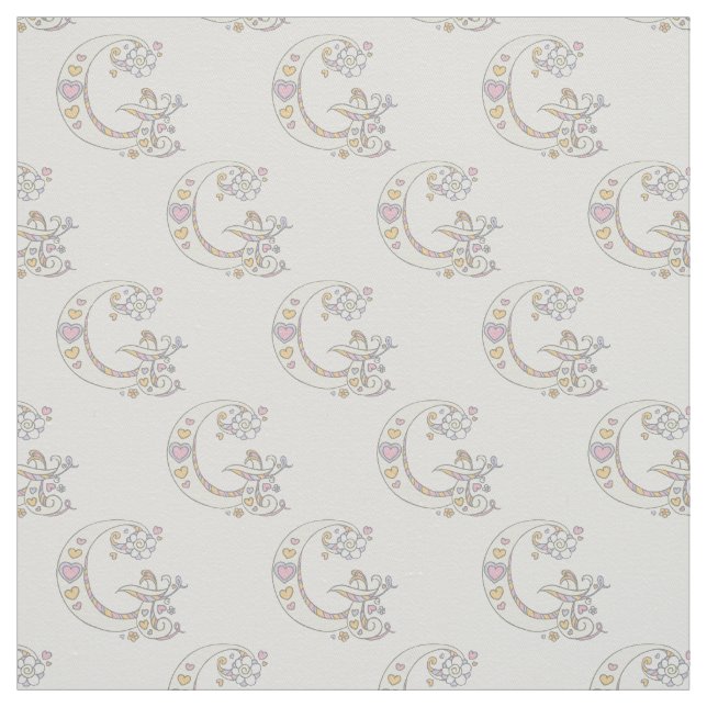 Brev G monogram dekorativ anpassningsbar av dekora Tyg (Prov)