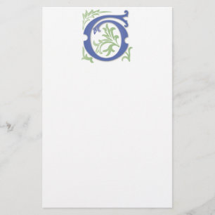 Brev G Monogram Fleur de lis Brevpapper