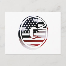 Brev G Monogram Initial USA Vykort
