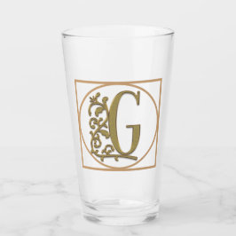 BREV G MONOGRAM Vackert Bröllop New Home Gift Glaskopp