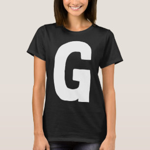 Brev G stort och fet vitt T Shirt