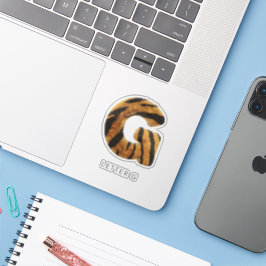 Brev G Tiger Päls Sticker Klistermärken