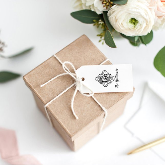 Brev G Ursprunglig Elegant, blommande Monogram Nam Stämpel (Skapare uppladdad)