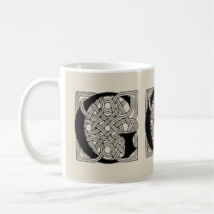 Brev G Vintage Celtic Knot Monogram Kaffemugg