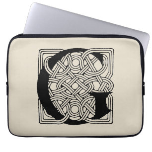 Brev G Vintage Celtic Knot Monogram Laptop Fodral